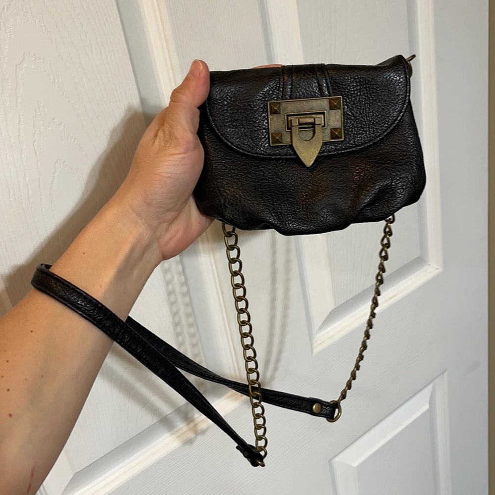 Small faux leather shoulder bag